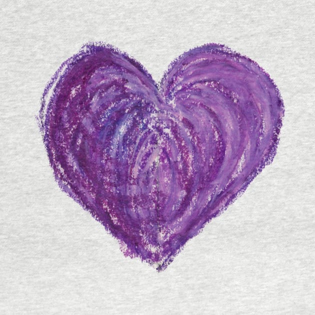 Purple Heart Drawn With Oil Pastels by CrysOdenkirk